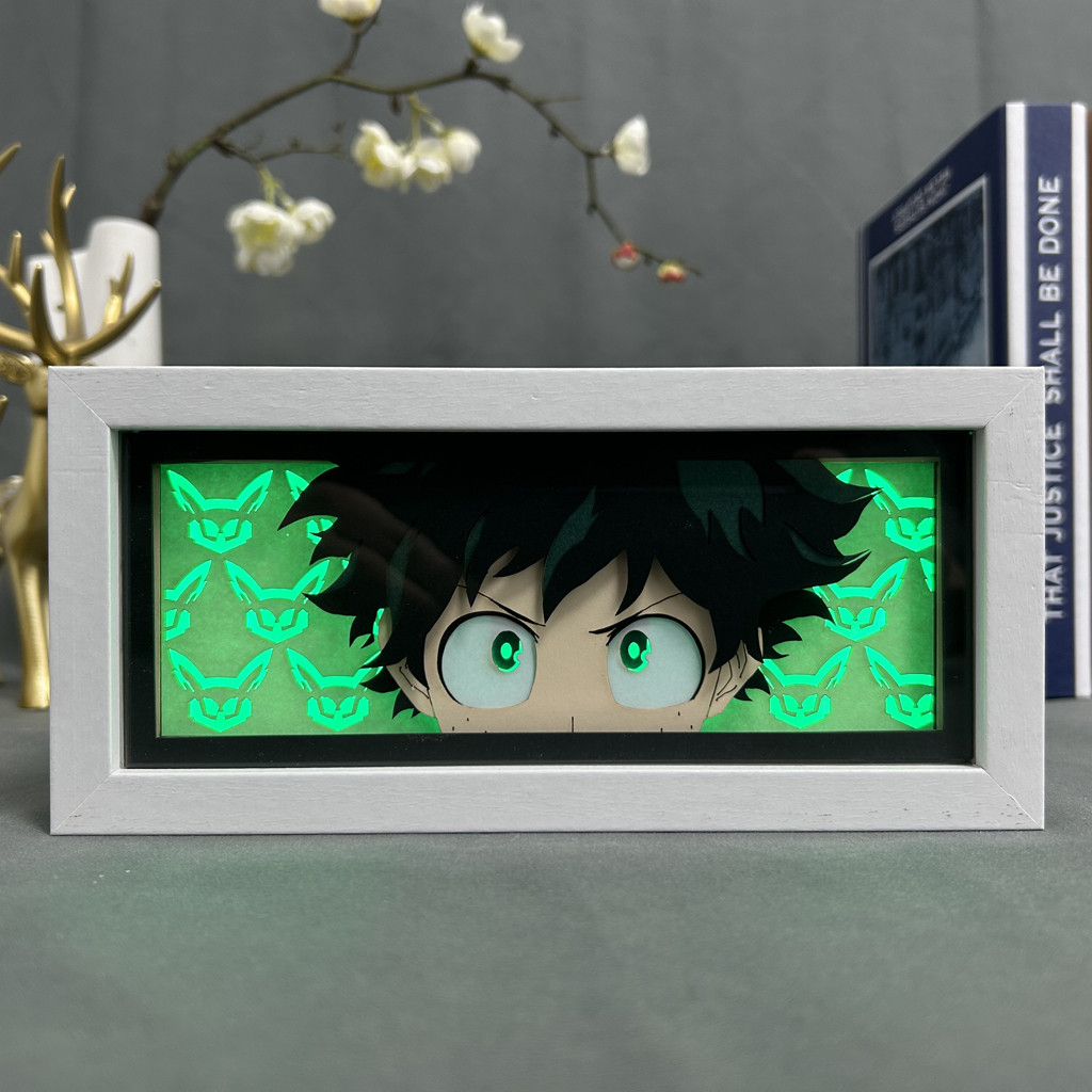 Anime Decoration Light Box My Hero Academia Bedroom Decor Manga Papercut Lamp For Children's Room Iz