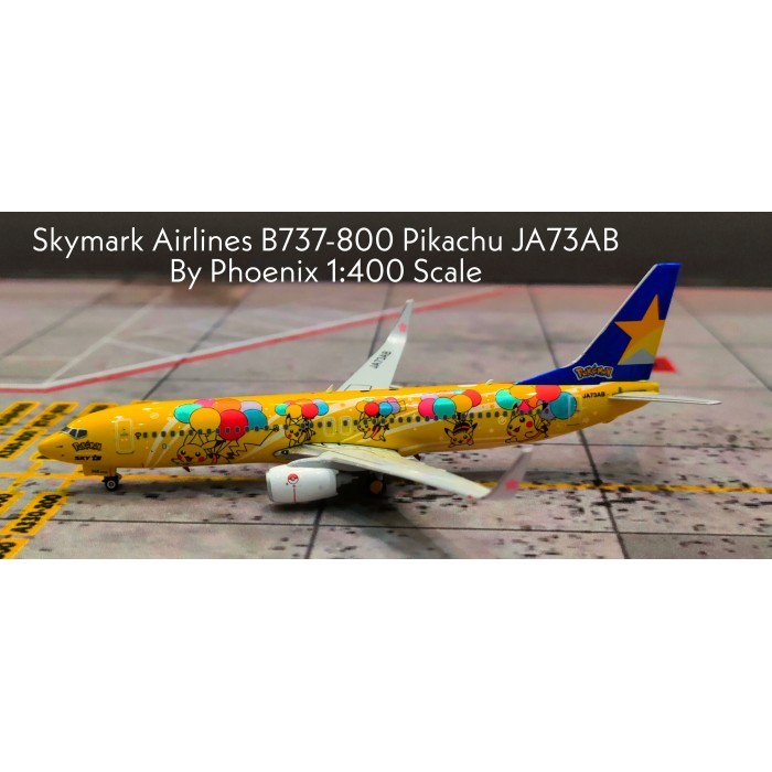 Pesawat Terbang Skymark Airlines B737-800 Pikachu JA73AB  Phoenix 1/400 Skala