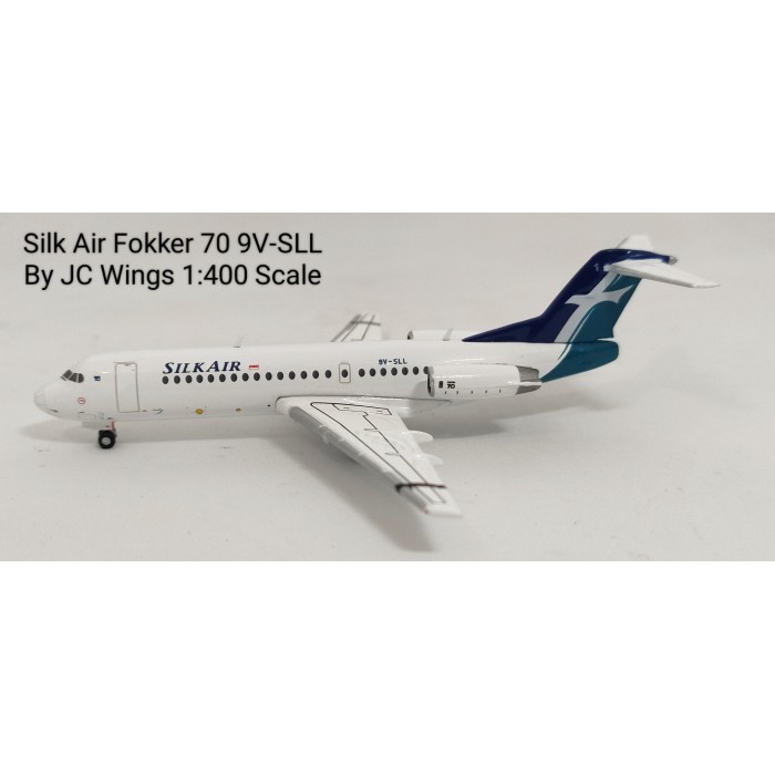 Miniatur Diecast Pesawat Terbang Silk Air Fokker 70 9V-SLL  JC Wings