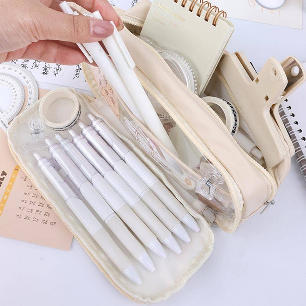 

Transparent Pencil Case Large Capacity Pencil Pouch School Supplies Pen Case Trousse Estuches Escolares Stationery Pencilcase