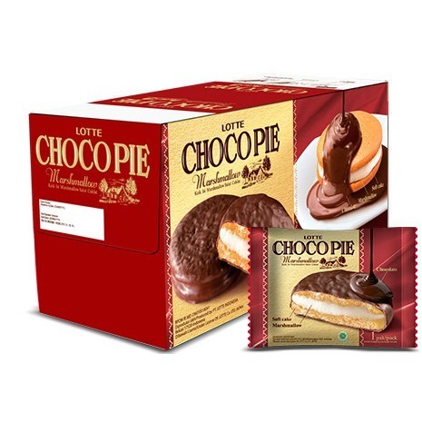 

Biskuit Lotte Choco Pie Marshmallow 26gr Coklat isi 12 pack