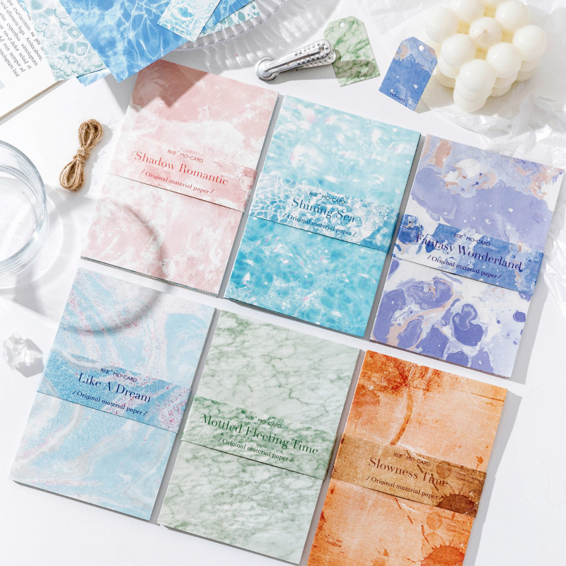 

Yoofun 30pcs/pack Aesthetic Abstract Material Papers Gradient Ramp Paper Memo Pads Wall Decor Paper Notes Journal Background DIY
