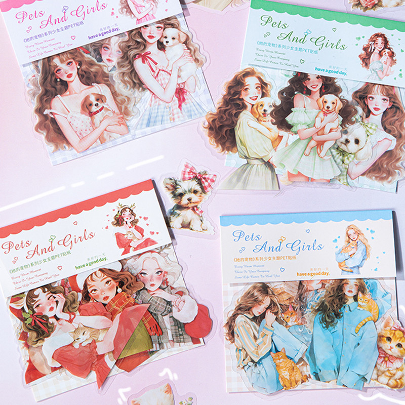 

Mr Paper 30Pcs/bag Her Pets Series Girls Theme PET Stickers DIY Calendar Handbook Card Album