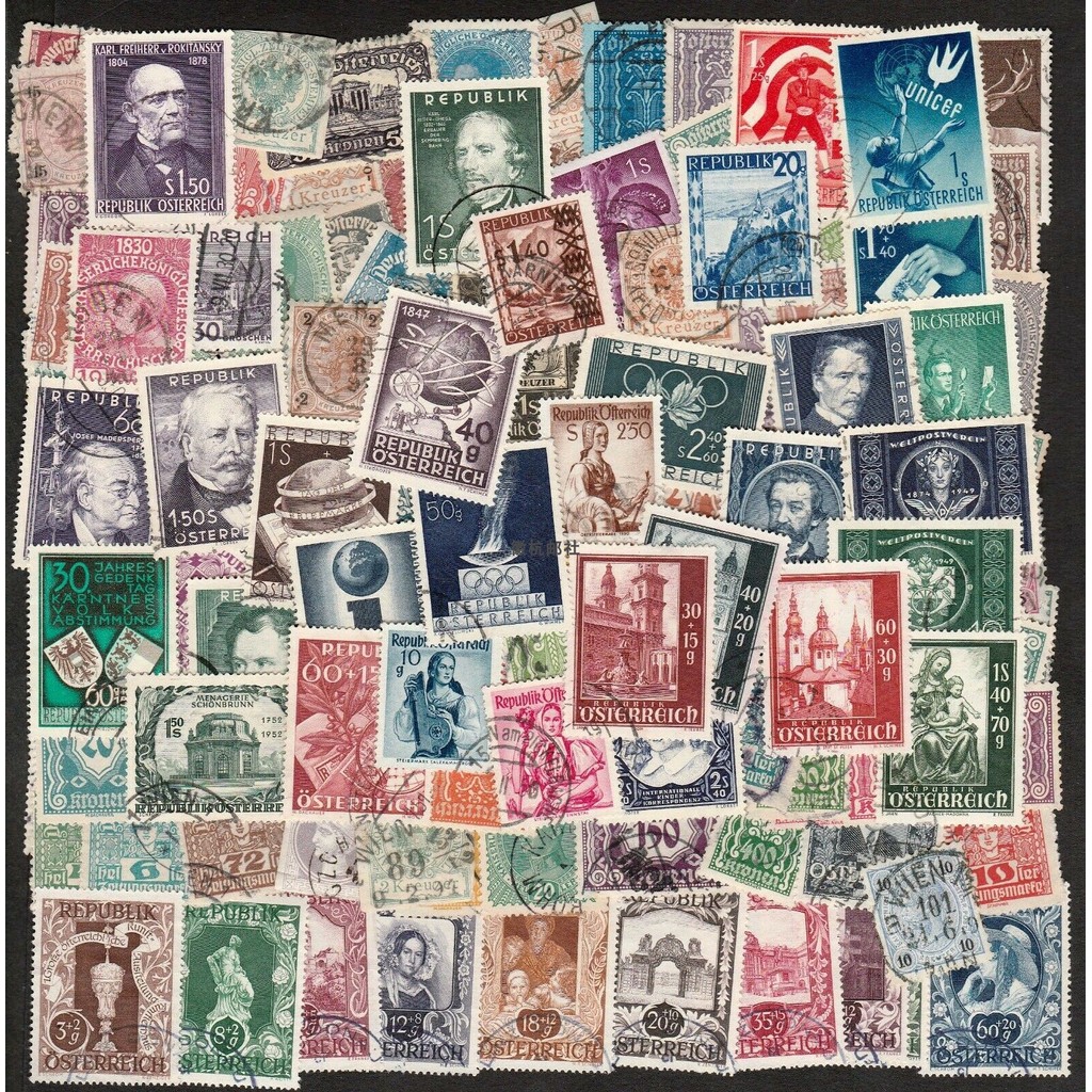 

Austrian Stamps 50 Different Real Used Post Stamps Collectible Postage Stamps Scrapbook Material Scrapbooking Accessories