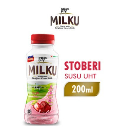 

Milku Susu UHT Varian Rasa 200ml Milku Susu Coklat Strawberry ORI