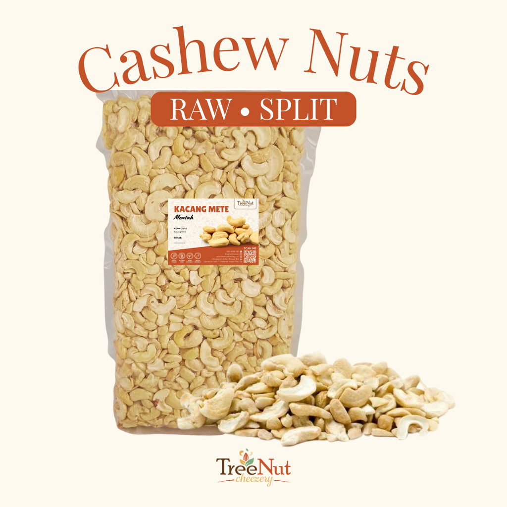 

Kacang Mede Mentah 1kg - Kacang Mete Cashew Nut Patahan dan Belah Dua | TreeNut Cheezery