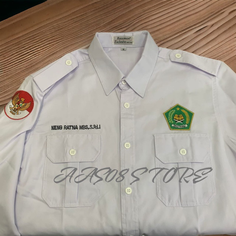 [PREMIUM ORIGINAL] kemeja terbaru kemenag baju pdh putih kemenag free nama kemeja pdh putih kemenag