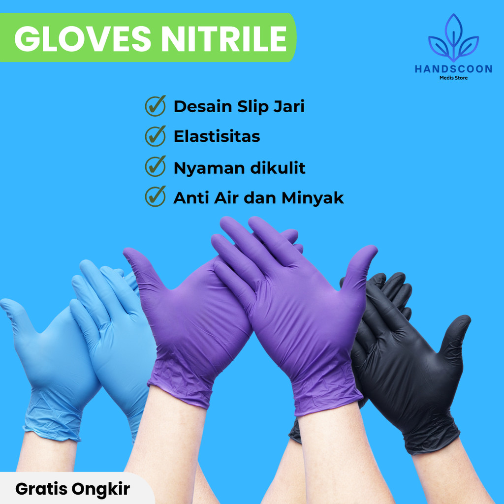 Medis Store - sarung tangan nitrile -  sarung tangan ECERAN - sarung tangan karet