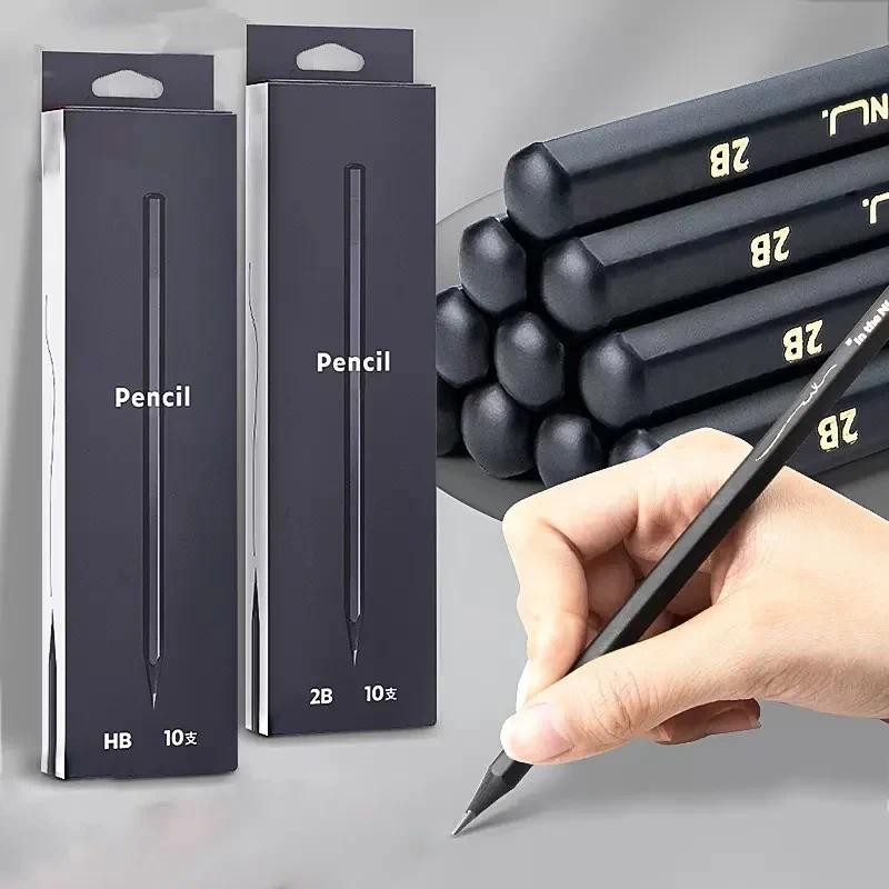 

1/2/3/pcs Black Pencil 2B HB Wooden Sketch Pencils Korean Stationery Writing Drawing Tools Kids Gifts Office Supplies