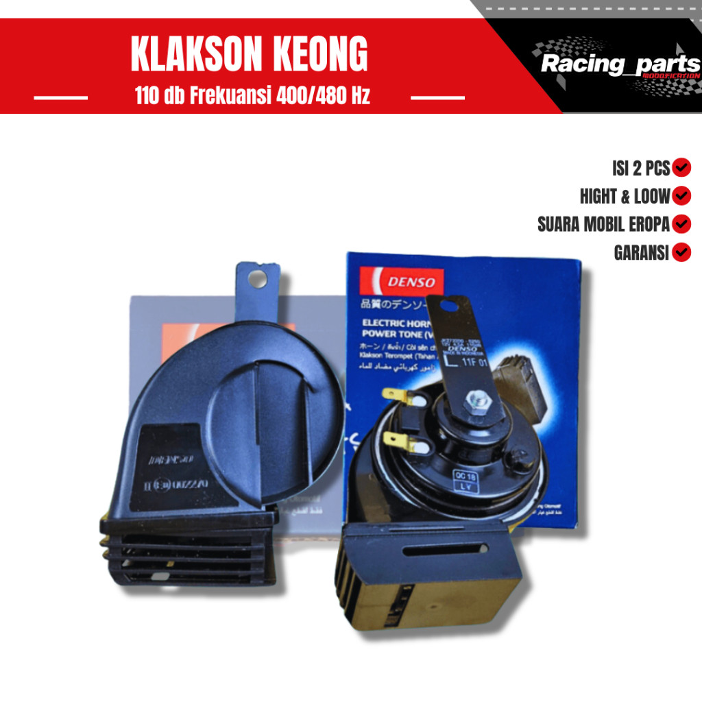 KLAKSON KEONG DENSO WATERPROOF ANTI AIR UNTUK MOTOR MOBIL 12V 24 volt Klakson