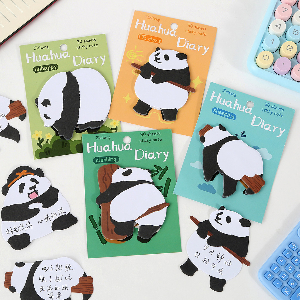 

30sheets Huahua Diary Sticker, Sticker Cute Animal Notes, Panda Alien Shaped Can Be Pasted Sticky Tabs Office Accessories Gift