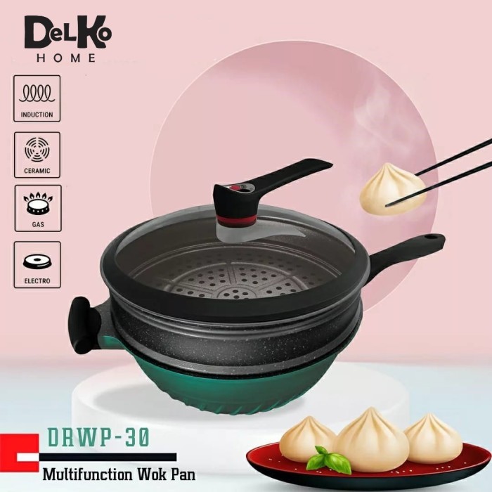 Multi fungsi Wok Pan / steamer / fry pan wok pan wajan masak panci