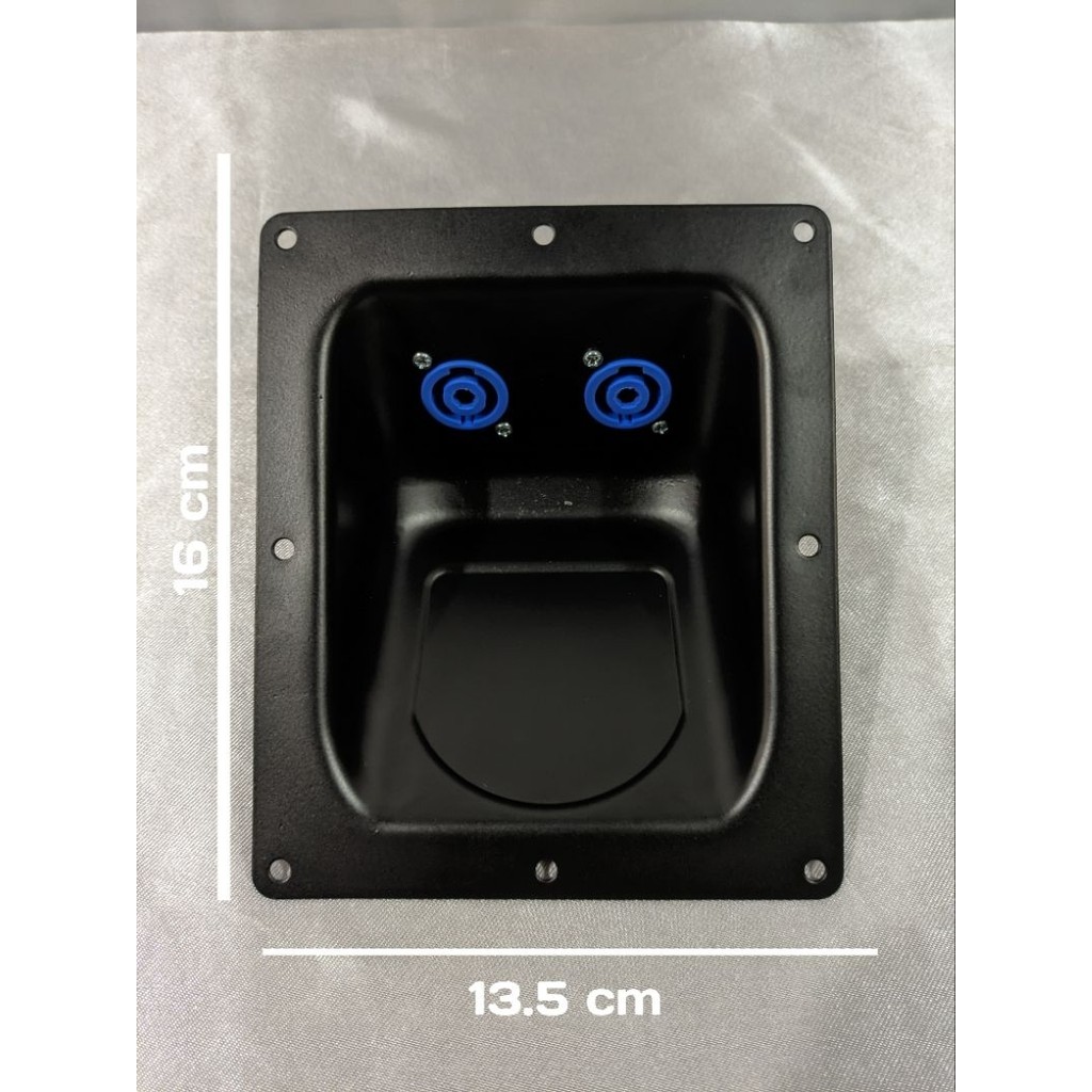 Plat Spikon impor Speaker Cekung Besi Besar / Panel Terminal Speakon + socket spikon
