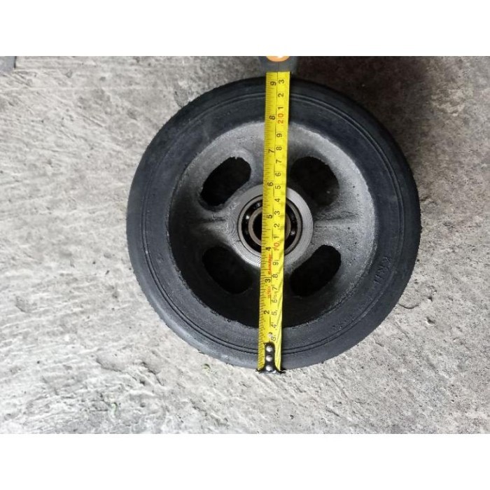 roda gledekan karet mati roda troli 9 inch besi cor - 20 mm