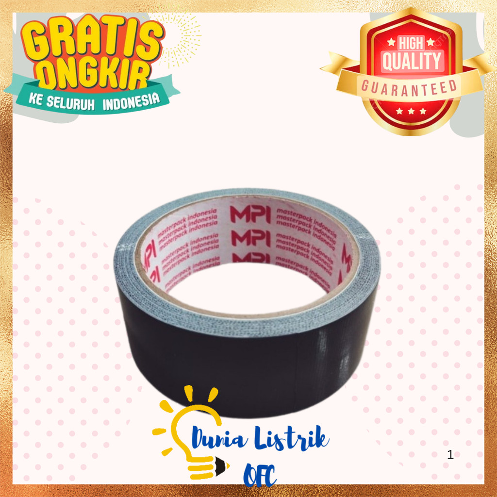 Lakban Kain Hitam 2inch x 10M / Cloth Tape 48mm x 10M Lakban Hitam Tebal Lakban Jilid 2" Lakban Hita