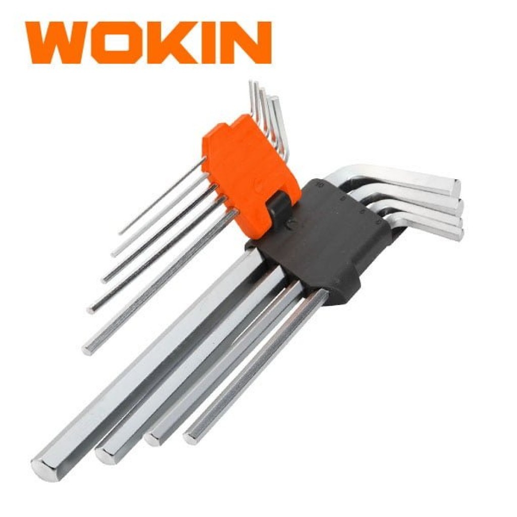 Wokin 9Pcs Extra-Long Arm Hex Key Set/Kunci L Panjang