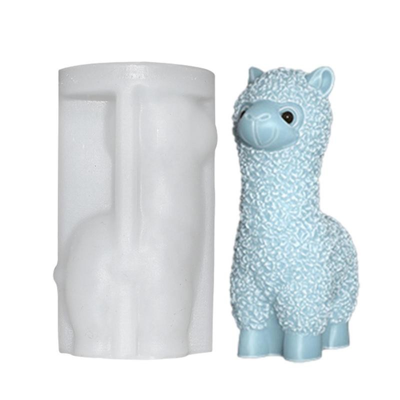 

﻿ Thin 3D Alpaca Silicone Candle Molds Diy Cute Animal Soap Plaster Cement Resin Crafts Chocolate Ice Block Baking Mould