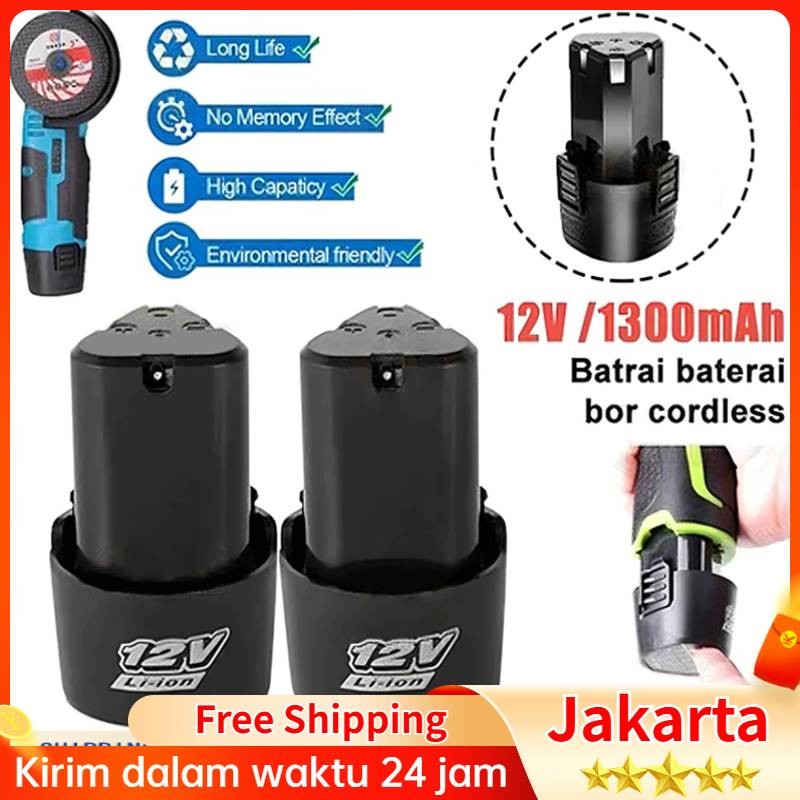 COD 2pcs Batrai Baterai Bor Cordless 12v 12 Volt Jld Baterai Bor Cordless Li-Ion 12 Volt Baterai Bor