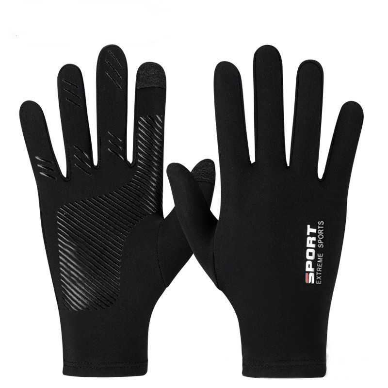 Summer Ice Silk Touchscreen Anti slip Gloves Outdoor Fishing Waterproof Sunscreen Gloves Bicycle Glo
