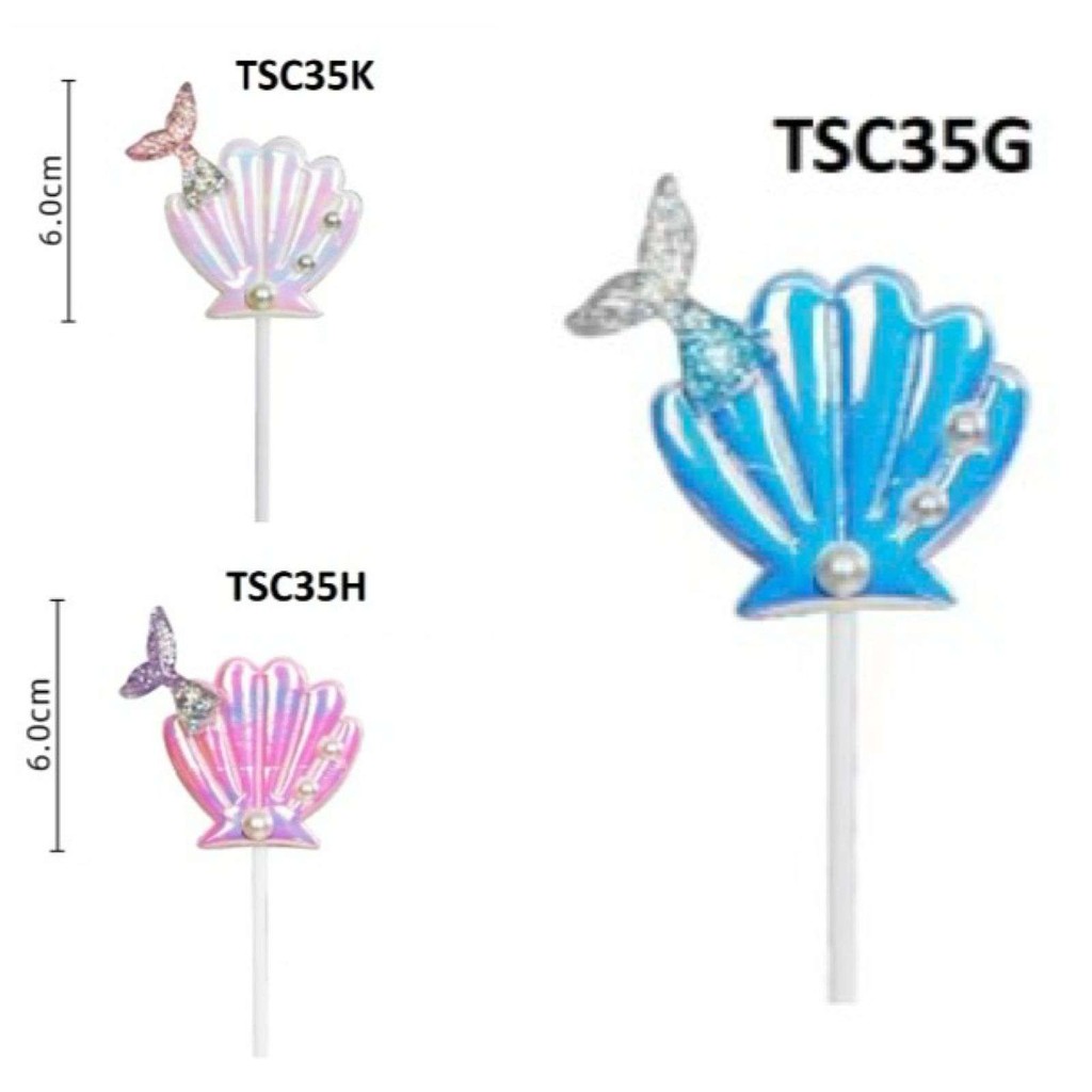 GRATIS ONGKIR - TSC35 - CAKE TOPPER /HIASAN KUE MODEL KERANG
