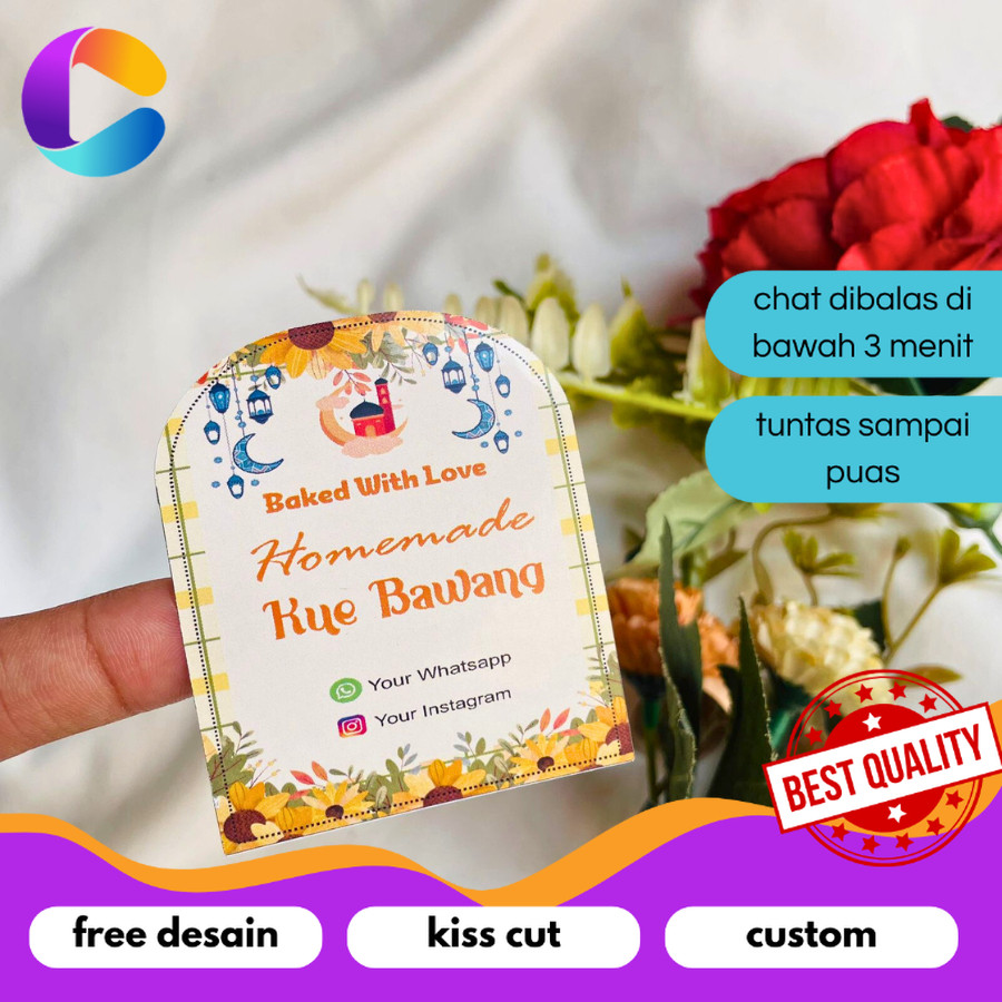 

Cetak INC Stiker Makanan Stiker Roti Sticker Bakery Stiker Kuker Oval a3+ sticker lebaran bentuk oval chromo
