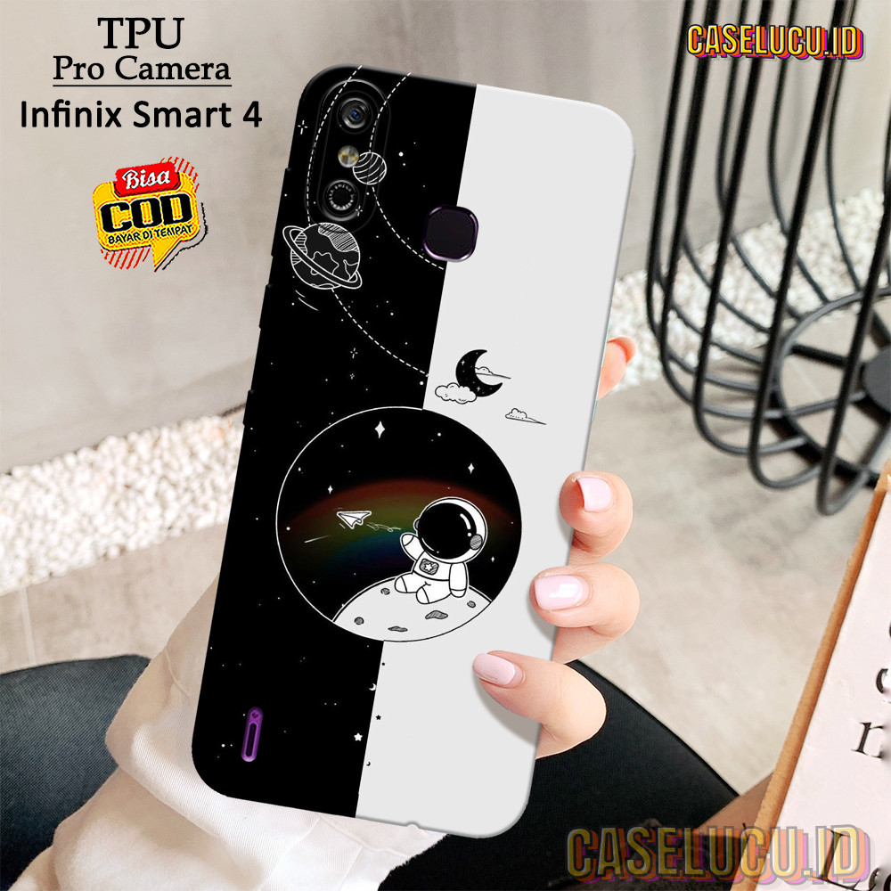Casing Hp Infinix Smart 4 Terbaru - Fashion Case Astronot - Case Infinix Smart 4 - Soft Case Hp Infi