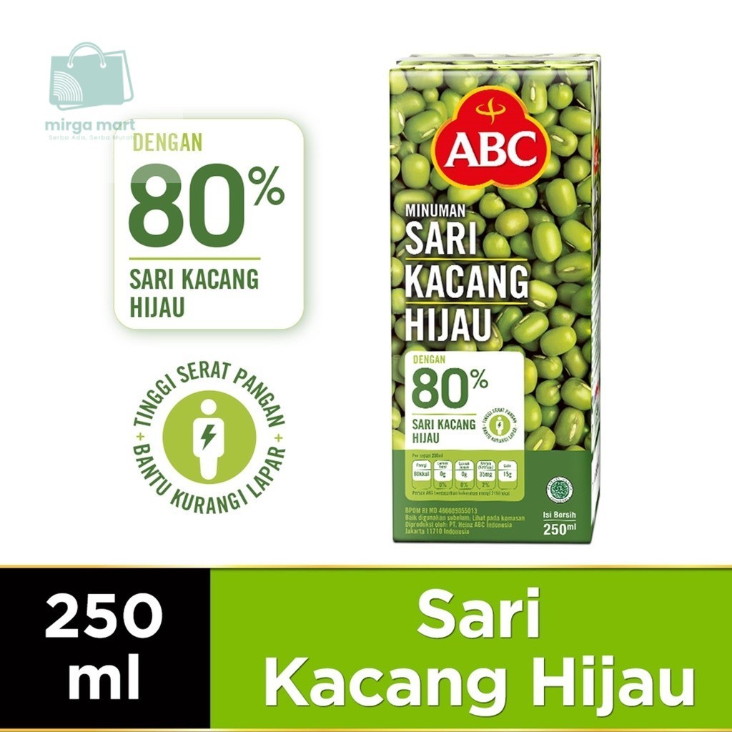 

ABC Minuman Sari Kacang Hijau 250 Ml Kaya Vitamin B mirga mart mlg