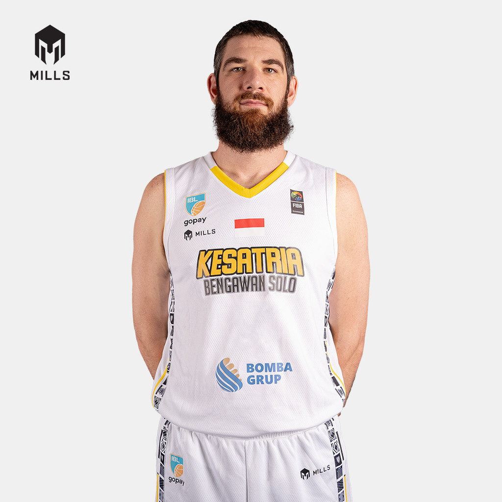 MILLS KBS AWAY BASKETBALL JERSEY PLAYER ISSUE WHITE 26018KBS