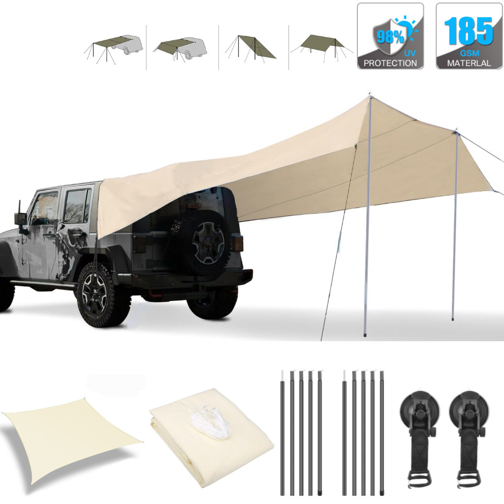 Awning Waterproof Tarp Tent Shade Outdoor Camping Car Awning Side Pergola Car Tail Tent Canopy For C