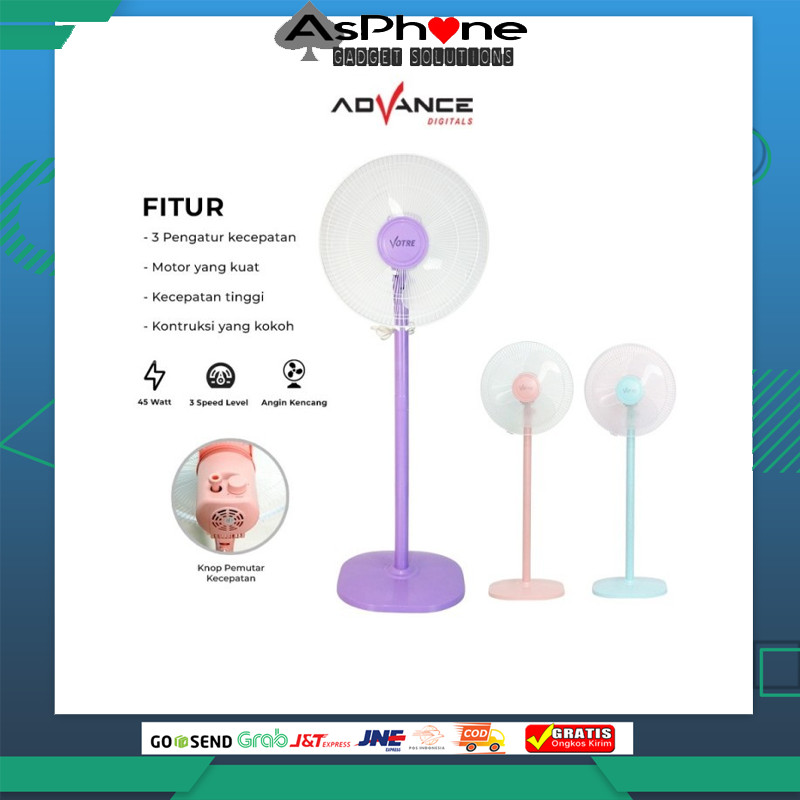 Kipas Angin ADVANCE VT-1605 / VT1605 Kipas Angin Berdiri BKD353- - GARANSI RESMI