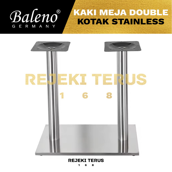 Kaki Meja DOUBLE Kotak Stainless / Cafe Restoran Foodcourt Meja Makan Cafe