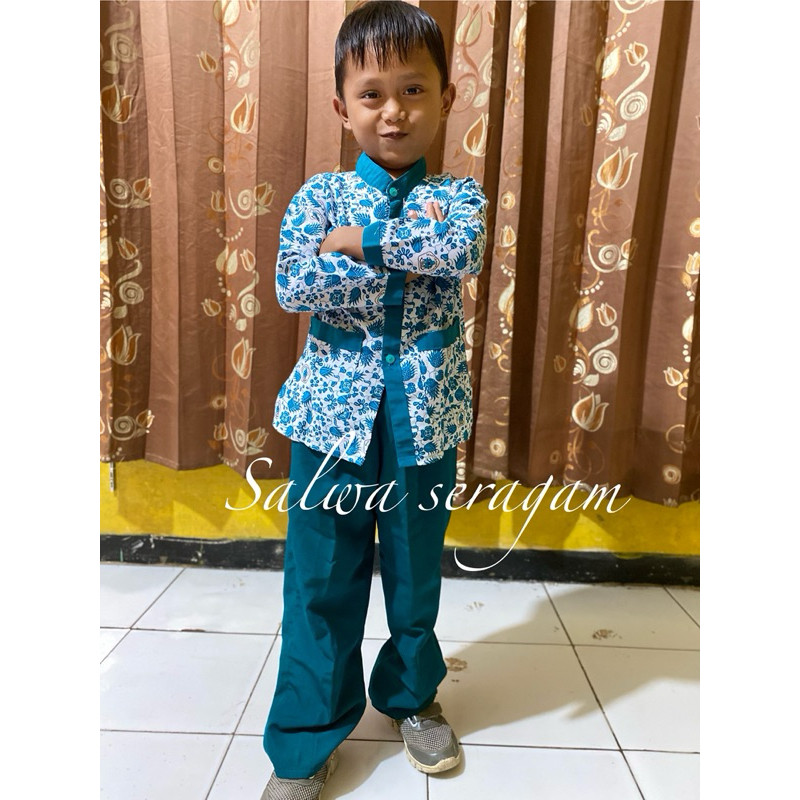 setelan seragam batik TK / PAUD seragam sekolah batik PAUD nasional set celana