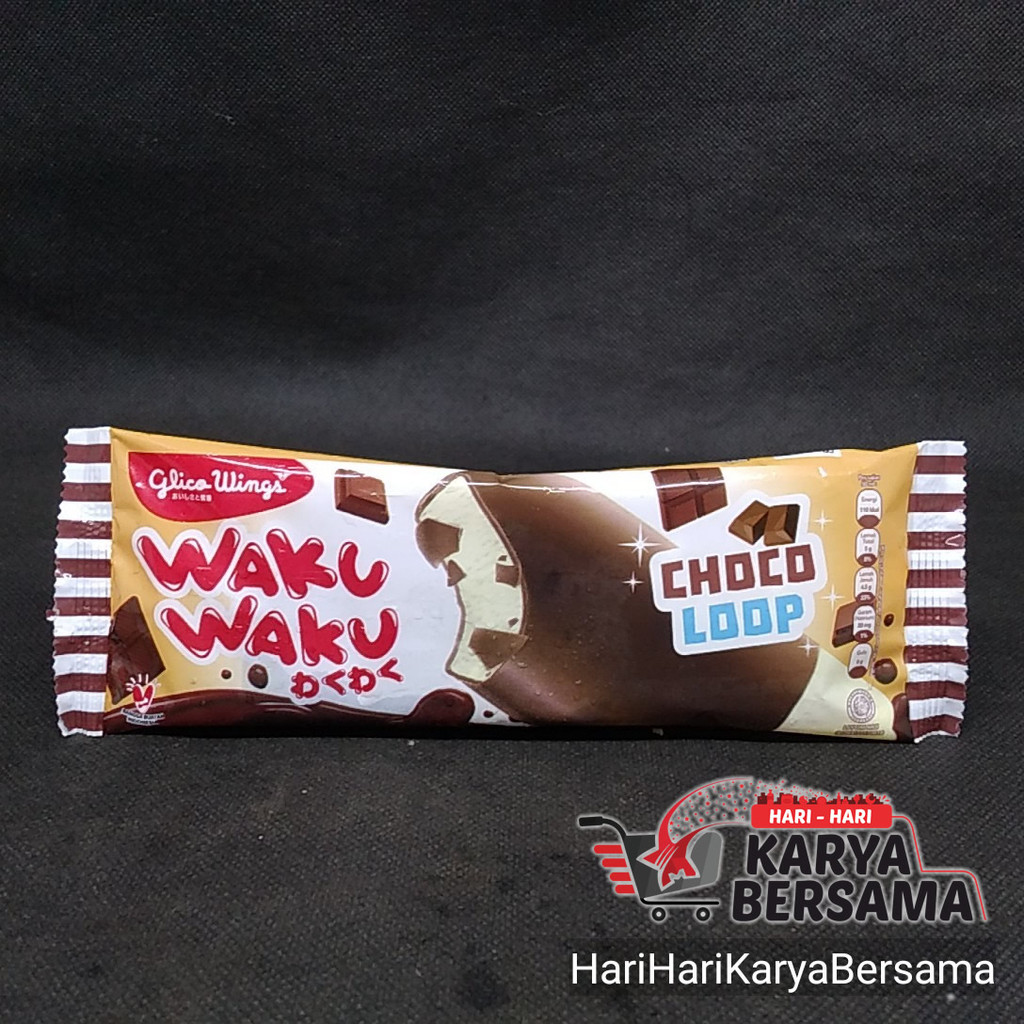 

MAKANAN BEKU ES KRIM ICE CREAM GLICO WINGS WAKU WAKU CHOCO LOOP 50ML