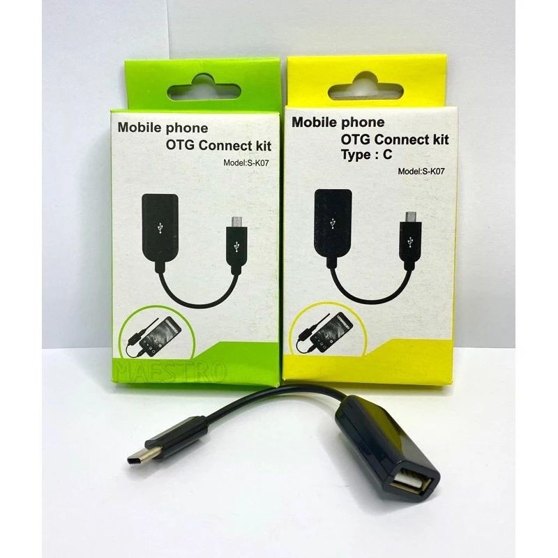 Kabel OTG Type C & Micro USB Sambungan ke Flashdisk/USB Panjang Kabel 8cm