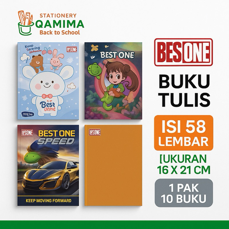 

Buku Tulis 58 Lembar BEST ONE (10 pcs)