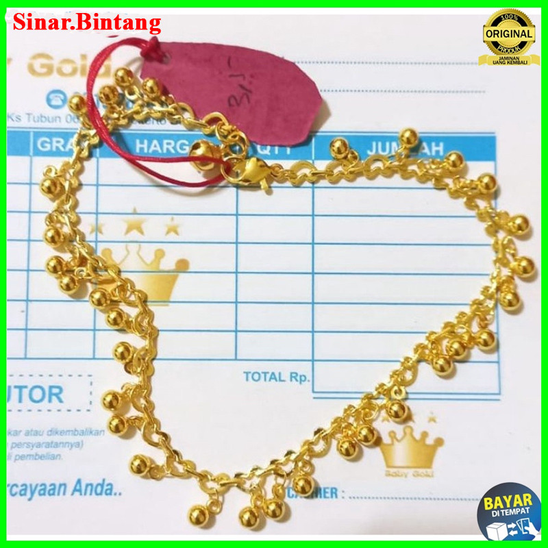 Gelang Kaki India Emas Asli kadae emas mudah 700 Dapat Surat Dari Toko Bisa COD