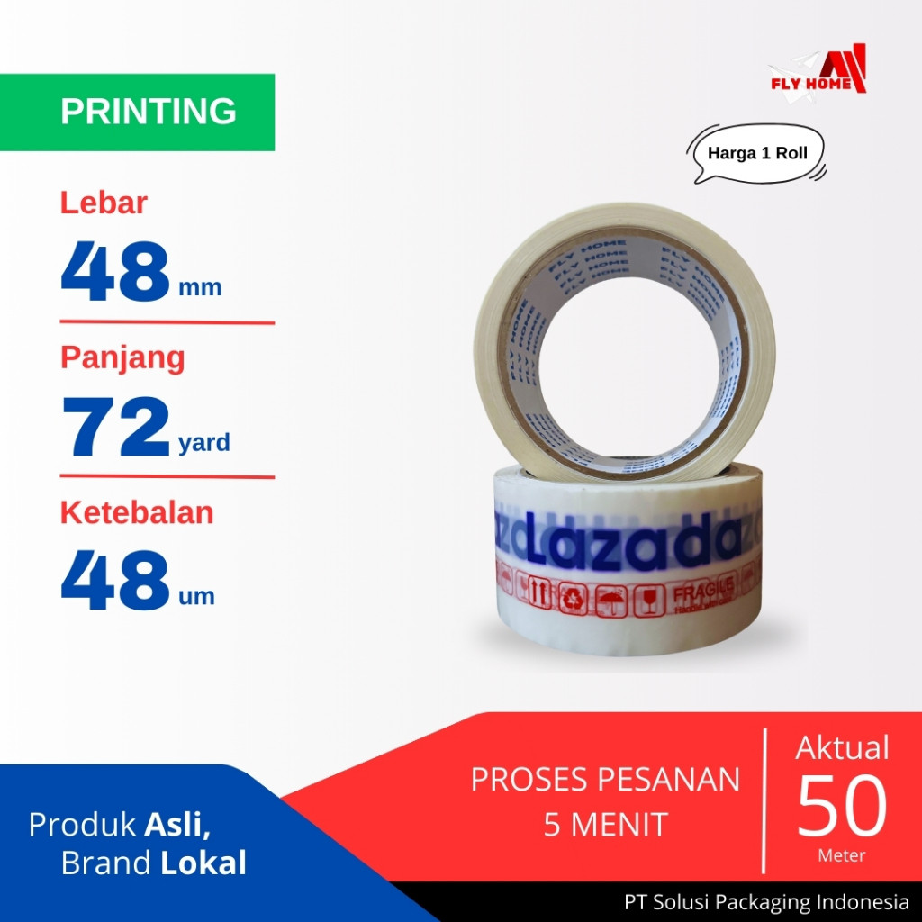 

FLYHOME Lakban online shop 72yard tk biru 48mm x 72yard 1 roll ECO