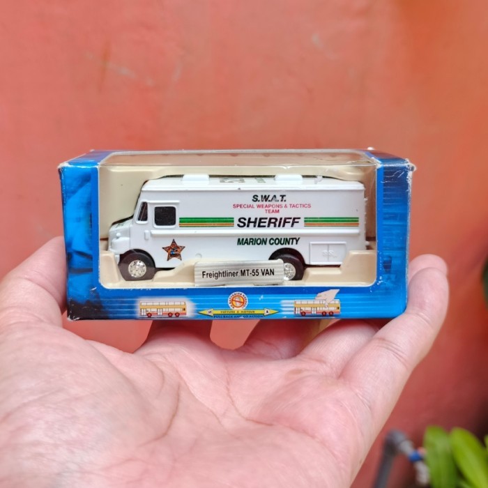 TinToys Marion County Sheriff FREIGHTLINER MT 55 SWAT Truck Bus Rare VHTF Miniatur Mainan Diecast