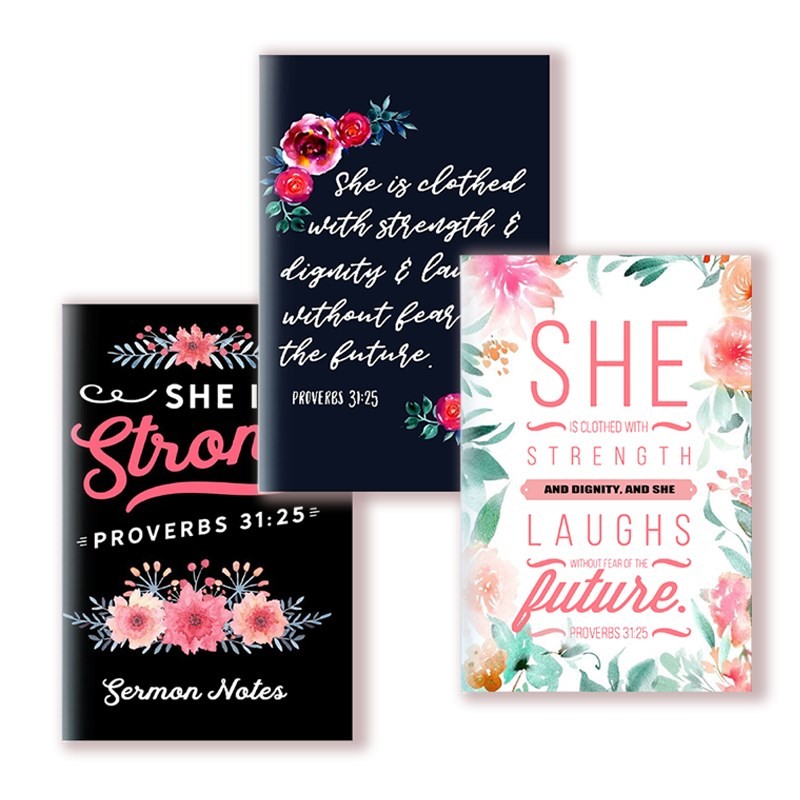 

A5 Notebook Note Book Bible Verse Proverbs 31:25 - She Is Clothed With Strength And Dignity - Diary Christian Quote Faith Belief