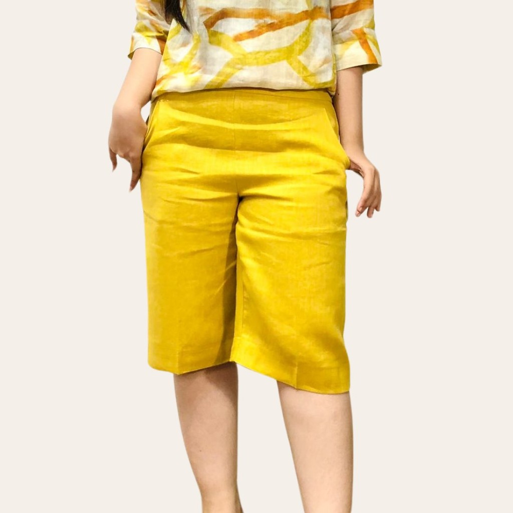 420012 | CELANA PENDEK KULOT BAHAN KATUN LINEN NP STRETCH PREMIUM GREEN RED WHITE PURPLE YELLOW BLAC