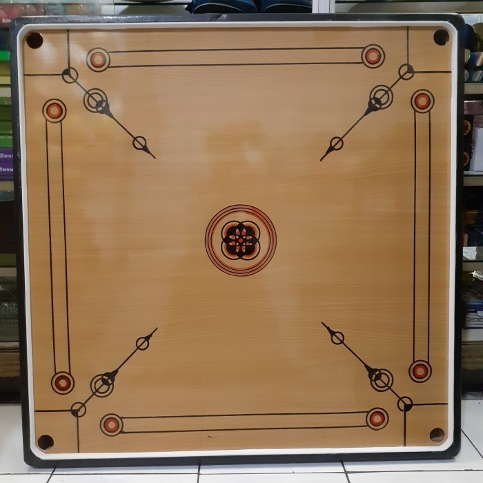 Meja Karambol Ukuran Jumbo bonus kristal dan biji karambol - Cream