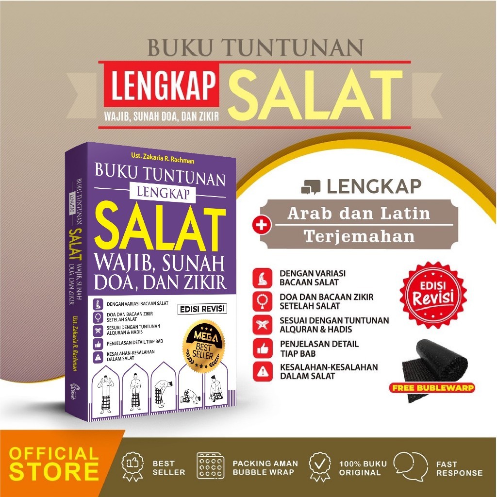 BUKU TUNTUNAN LENGKAP SHALAT WAJIB SUNAH DOA DAN DZIKIR - UST. ZAKARIA R. RACHMAN