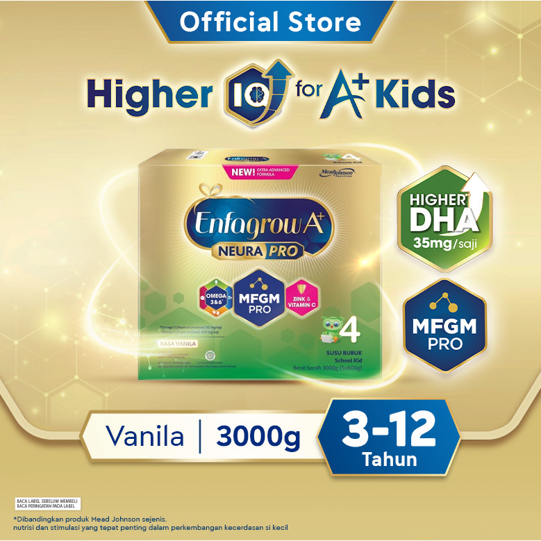 

Enfagrow A+ 4 Susu Formula Anak 3 - 12 Tahun Vanila 3000 gr