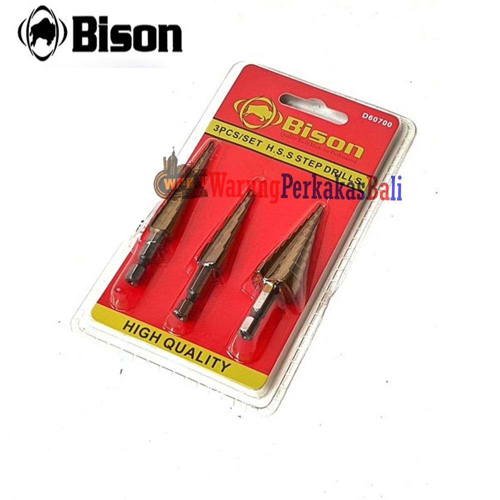 BISON Mata Bor Pagoda Set 3 Pcs Step Drill HSS Mata Bor Tingkat Susun Pagoda /  Mata Bor Besi 3-20mm