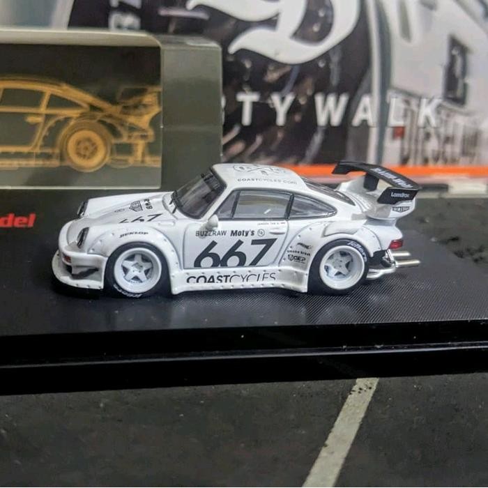 HJ99 Diecast Star Model Porsche RWB 930 GT Wing Valkyrie Coast 667 White