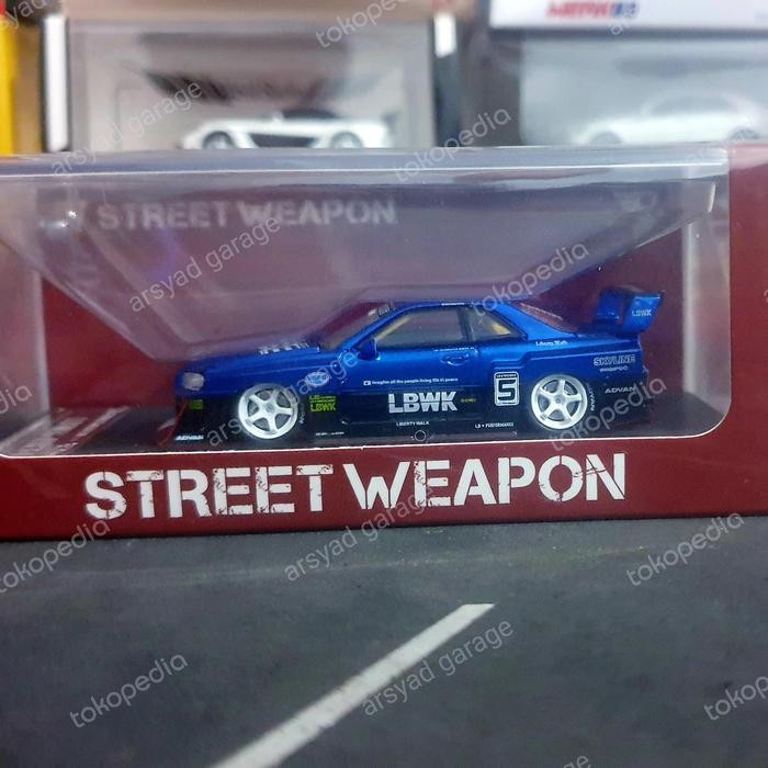 HJ99 Diecast Street Weapon Nissan Skyline GTR ER34 R34 Biru Segel