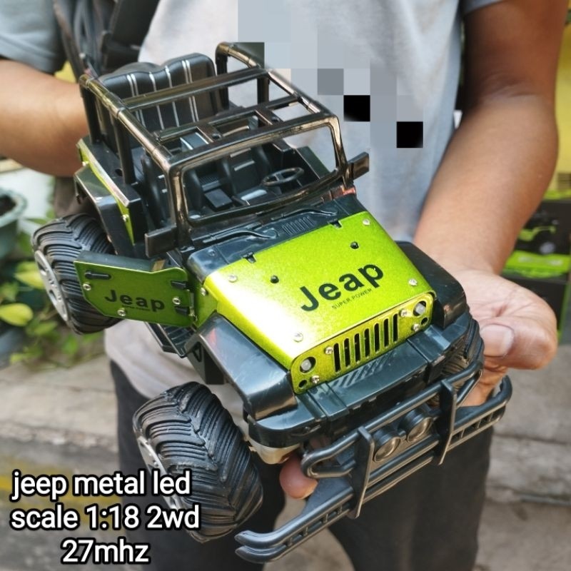 prabuaranSHOPBintang RC mainan anak mobil remote RC die cast jeep rubicon die cast nyala lampu led b