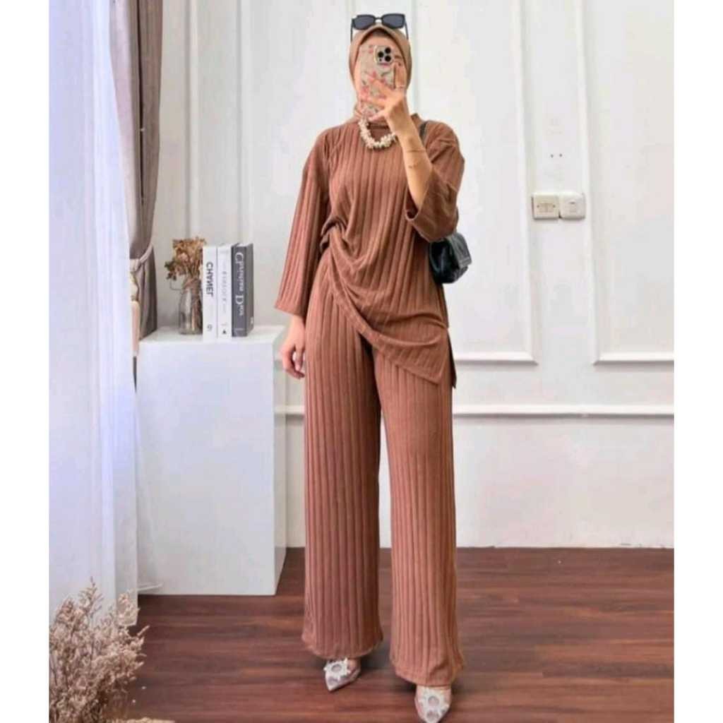 randamuda643officialone set wanita / baju setelan kekinian/ setelan wanita crinkle  /One set rayon c