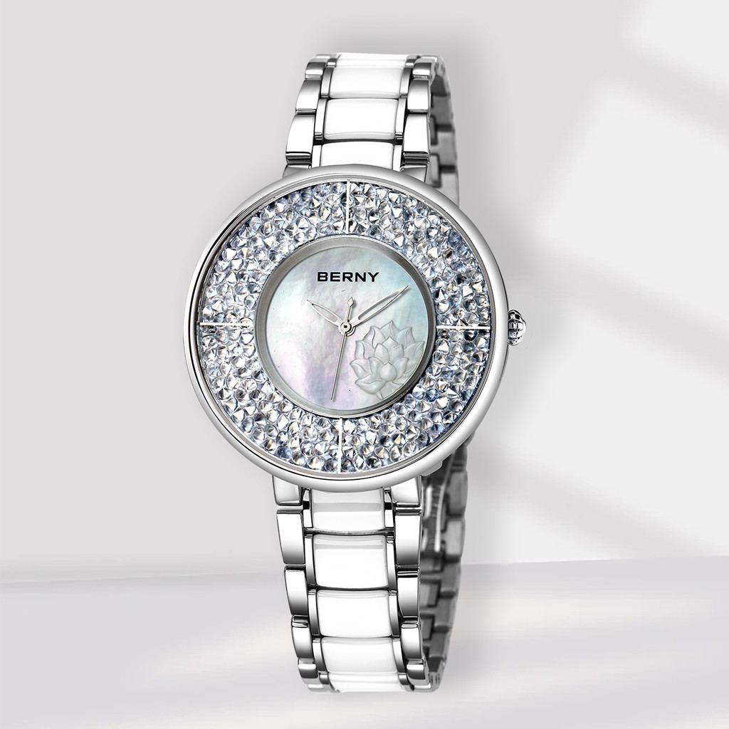 Jam Tangan Wanita BERNY Luxury Watch for Women 40mm Elegant Multicolor dial Ladies Quartz Watches Ex
