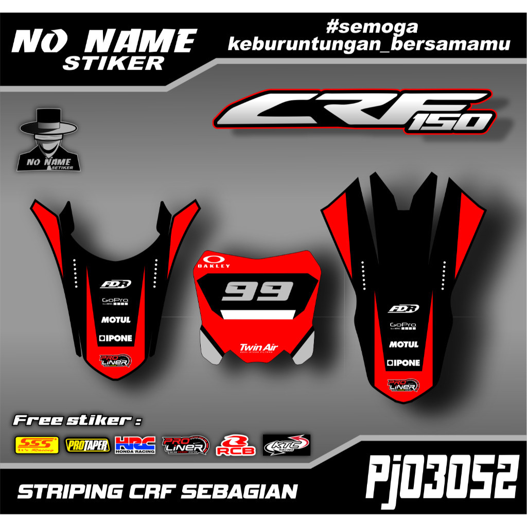Sticker Decal Crf 150 L- Decal Papan Nomor + Spakbor Crf 150 L Trail Supermoto